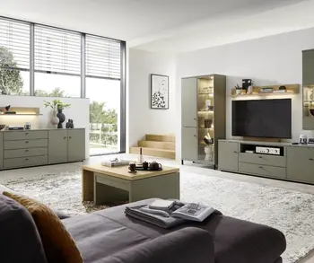 Wohnwand mit Lowboard, Sidebord und Couchtisch 